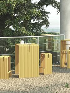 Duurzame, waterdichte, opvouwbare bamboe tafel- en stoelenset voor 4 personen, met ijzeren frame, voor gebruik in de tuin en op het terras - Product Image 4