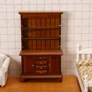 1:12 madera miniatura tres capas cuatro cajones vitrina Vertical librería adornos para casa de muñecas regalos - Product Image 4