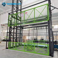 Plateforme élévatrice hydraulique murale à rail de guidage pour le levage de matériaux en entrepôt industriel, capacité lourde 2T