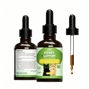 Compléments Liquides Hyperprotéinés pour Animaux de Compagnie Marque Blanche Santé Rénale Or avec Rehmannia & Cordyceps pour Chats et Chiens - Product Image 1