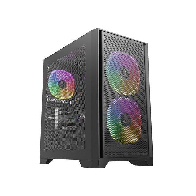Elite Gamer Gaming Pc Mid Tower Desktop Computer Case M-ATX Pc case for Gaming&Office with Airflow Mesh Panel for Pc Cabinet