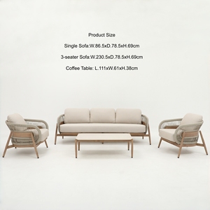 Conjunto de Sofás de Ratán Modernos para Patio de Guangdong, Sofá de Aluminio para Jardín Exterior, Patio, Apartamento, Balcón, <span class=keywords><strong>Terraza</strong></span>, Salón - Product Image 3