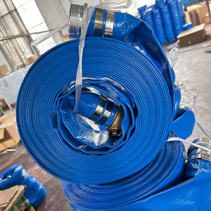Tuyau de refoulement en PVC bleu durable avec fibre renforcée, tuyau plat en PVC <span class=keywords><strong>pour</strong></span> eau industrielle - Product Image 4