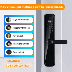 Serrure de <span class=keywords><strong>porte</strong></span> intelligente AIEN avec reconnaissance d'empreintes digitales, interphone vidéo et caméra de visionneuse pour portes en bois - Product Image 2