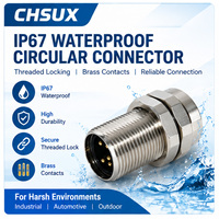 Connecteur circulaire en laiton usiné CNC étanche IP67, prise de panneau à verrouillage fileté, pièces de précision OEM ODM