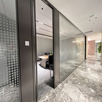 90mm Wall Thickness Aluminum Frame Steel Keel Panoramic Double Glass Partition for Luxury Residential Lobbies