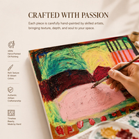 Tableau abstrait sur toile avec cadre en portique, motifs rose, bordeaux et rayures orange, taille personnalisée, vente en gros directe usine