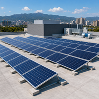 Kit de montage de panneaux solaires en aluminium anodisé et acier inoxydable pour sol en béton, installation rapide, garantie 15 ans