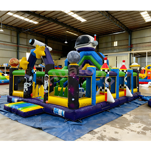 PVC nảy lâu đài Inflatable không gian tên lửa chủ đề phiêu lưu trượt MOONWALK thư bị trả lại nhà nhảy nhà với Slide Combo - Product Image 1