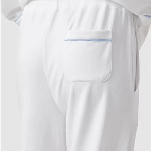 Conjunto de <span class=keywords><strong>Pijama</strong></span> de Algodón <span class=keywords><strong>Pima</strong></span> 100% Blanco de 2 Piezas Personalizado para Mujer, Ropa de Dormir Informal para Mujer - Product Image 5