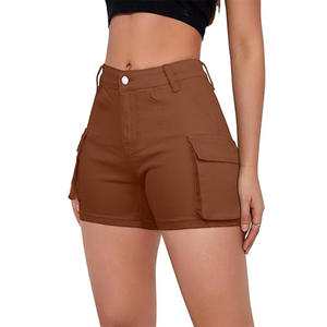 Pantalones cortos de mezclilla para mujer Ropa de verano para mujer Pantalones cortos de mezclilla de cintura alta Pantalones vaqueros rasgados deshilachados con flecos para mujer Pantalones cortos calientes con bolsillos - Product Image 4