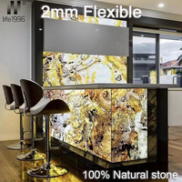 Life1996 Veneer Batu Alam Transparan Fleksibel, Batu Kuarsa Backlit untuk Dekorasi Dinding, Produsen Batu Marmer Tipis