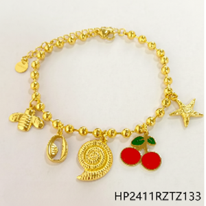 Set di gioielli Casual da donna per feste in spiaggia con accessori in tinta tinta con placcatura in oro in acciaio inox per gioielli da sposa - Product Image 1