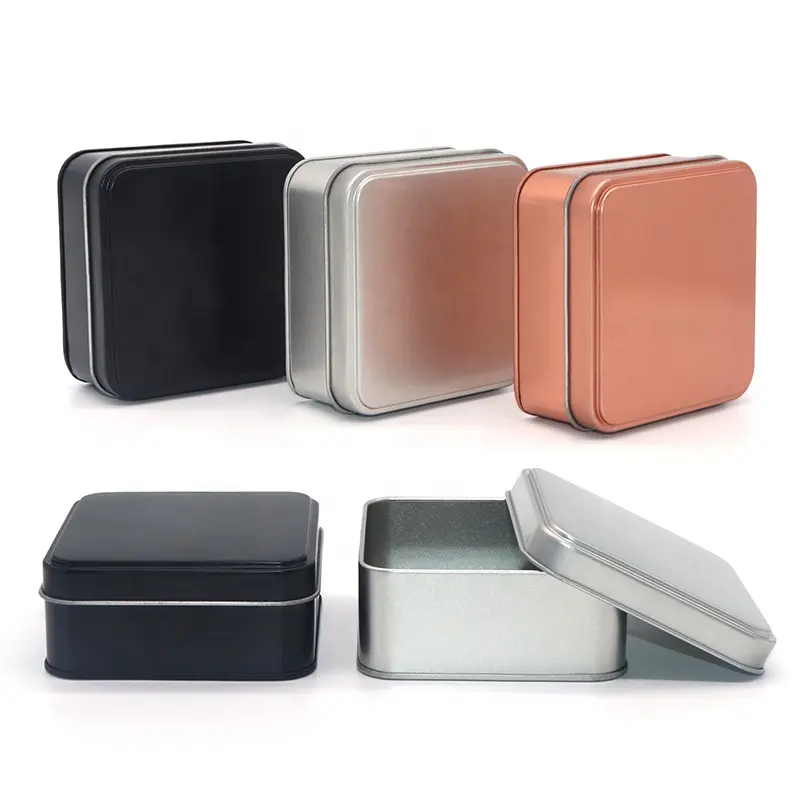 Small Custom Printed Square Metal Food Storage Container Can Tin Boxes For Chocolate