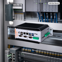 Mini PC Industrial sin Ventilador con Riel DIN, IOT AI Edge Computing, 2 LAN, 4 COM, 12ª/13ª Gen. Core I5/I7 X86