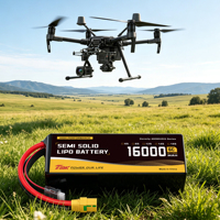 Batterie de drone semi-solide 400Wh/kg, pack de batteries LiPo 16000mAh 6S-14S pour l'inspection, la cartographie, les drones agricoles et industriels