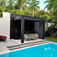 Pergola en aluminium avec toit réglable, imperméable, écologique, durable, autoportante, couverture de patio, protection solaire bioclimatique, jardin