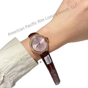 Montre de couple avec logo, mouvement à quartz de luxe, boîtier rond en acier, montre de charme de marque pour homme et femme - Product Image 2