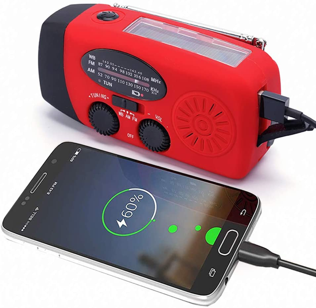 Power Hand Crank AM FM NOAA Radio/Flashlight dynamo Portable Mini Walkman Radio