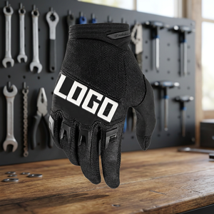Gants de course à doigts complets avec logo, en maille respirante, pour motocross, extérieur, unisexe, fermeture auto-agrippante, personnalisables, compatibles écran tactile - Product Image 4