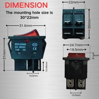 KCD4 Interrupteur à bascule 4 broches 30A 250V AC Interrupteur à bascule à usage intensif ON-OFF 12V Interrupteur à bascule de chauffage électrique pour bateau marin voiture RV