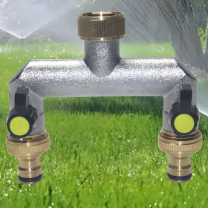 <span class=keywords><strong>Robinet</strong></span> d'arrosage de <span class=keywords><strong>jardin</strong></span> 3/4'' avec deux sorties, distributeur à deux voies, vannes en alliage de zinc pour la connexion de tuyaux d'irrigation - Product Image 2
