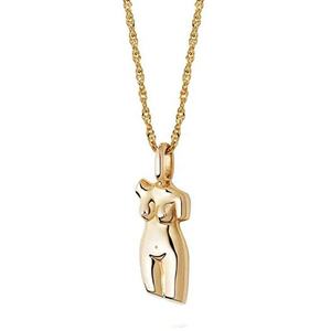 Collier avec pendentif en acier inoxydable plaqué or 18 carats pour <span class=keywords><strong>femme</strong></span> abstraite avec chaîne à maillons Bijoux <span class=keywords><strong>de</strong></span> corps féminin personnalisés - Product Image 5
