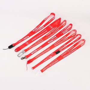 Lanière de téléphone personnalisée détachable, écologique, en polyester, avec porte-badge vierge en PVC, lanière unie avec impression - Product Image 2