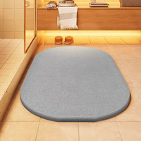 Tapis de bain en diatomite rigide, épais, couleur unie, antibactérien, anti-moisissure, séchage rapide, antidérapant, personnalisé, nouveau modèle 2026 pour salle de douche