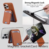 Support magnétique flexible en cuir PU pour bureau et tableau de bord de voiture, support rotatif pour cartes, compatible avec 16 Pro Max/13/12/15 Plus/14