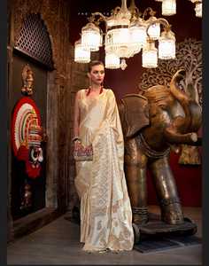 Nouvelle collection de saris en soie tissée en satin pur vêtements indiens et pakistanais - Product Image 2