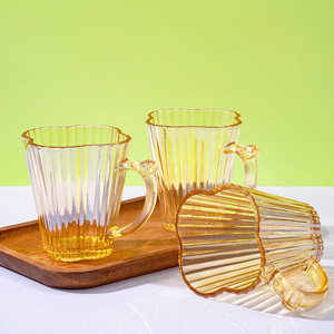 Gobelet en verre à large ouverture pour eau, jus et boissons, 200 ml, vide, avec poignée, vente en gros - Product Image 5