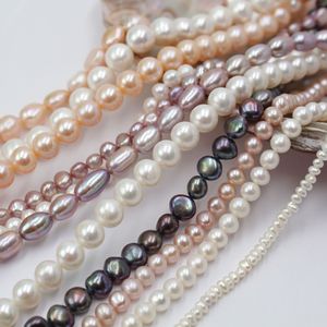 <span class=keywords><strong>Perles</strong></span> en vrac en gros perle d'eau douce blanche véritable et cultivée enfilées ensemble pour un look naturel - Product Image 3