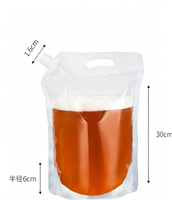 Pochettes transparentes à bec verseur de qualité alimentaire pour emballage de bière, boissons énergisantes, champagne et plats à emporter (matière PET/PE)