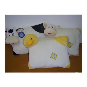 JM7491 Geeme özelleştirmek hayvan şekilli peluş oyuncak inek koyun ördek yastık
