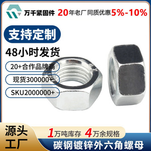 Wanqian Fasteners Hex Nuts M2 M24 Zinc Plated Carbon Steel Grade A For Manufacturing - Product Image 5
