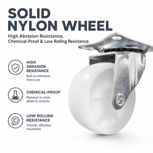 Silent PVC directional swivel casters, mini braked hand trolley <b>wheels</b>, wear-resistant and smooth PP <b>furniture</b> pulleys - Product Image 2