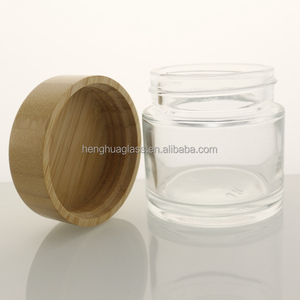 Trong kho 180ml 6oz 280ml rộng miệng vòng siêu Flint Glass mật ong Jar mứt thực phẩm lưu trữ Glass container Jar với gỗ nắp vặn - Product Image 2