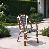 Chaise d'extérieur en rotin au design moderne, restaurant, bistrot français, Offre Spéciale résistant aux UV par tous les temps pour la cuisine