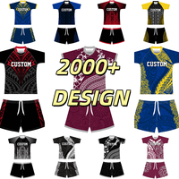 Maillot de rugby personnalisé 280 GSM, uniforme de rugby épais à coutures plates pour hommes et enfants, tenue d'équipe entièrement sublimée, vêtements de club AU NZ, vêtements de sport OEM