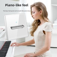 SIXWGH 86mm interruptor de pared Panel de vidrio templado 2.5D Borde de arco Piano Key Feel ignífugo PC seguro para niños 250V 16A hogar