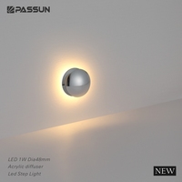 Lumière d'escalier encastrée murale LED ronde mini en aluminium de style moderne 1W pour intérieur et coin