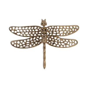 Scultura decorativa in metallo a forma di libellula con intagli per decorazioni per la casa, bagno, ufficio, studio, soggiorno - Product Image 1