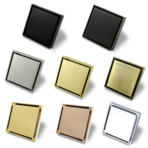 OEM 4 Inch Stainless Steel Square Shower Floor <b>Drain</b> 216 Tile Insert Invisible Grate Cover Brushed <b>Bathroom</b> Strainer <b>Drains</b> - Product Image 1
