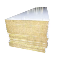 Panel Sandwich Rockwool 50mm untuk Dinding Gudang Tahan Api Kelas A