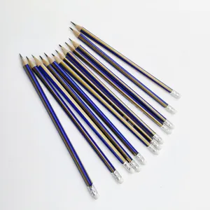 थोक बैक टू स्कूल सस्ती कीमत कस्टम लकड़ी उपहार पेंसिल एचबी लीड त्रिकोण पेंसिल