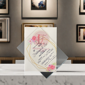 <span class=keywords><strong>Tarjeta</strong></span> de invitación de fiesta de cumpleaños y boda de acrílico transparente Panel de plexiglás creativo para tarjetas de regalo de eventos - Product Image 5