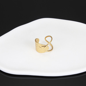 Anillo Abierto de Acero Inoxidable Estilo Europeo y Americano, Anillo Geométrico Ajustable Chapado en Oro de 18K - Product Image 4