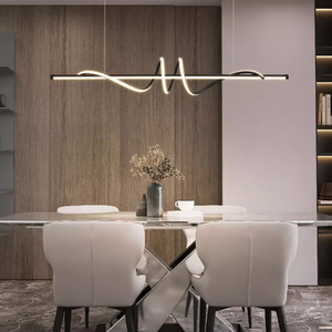 Jacksun vàng xoắn ốc dẫn tuyến tính đèn chùm 120cm nhôm ánh sáng mặt dây chuyền trên Bảng thay đổi độ sáng đảo đèn chiếu sáng cho phòng ăn - Product Image 2