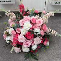 BF-FB22 Boule de fleurs artificielle moderne en soie pour événements de mariage, personnalisée, grande rose fuchsia de 70 cm, rose vif